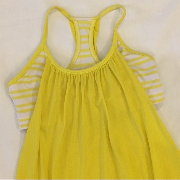 LULULEMON Yellow Tank Top w/ Stripes Size 2-4 - Picture 2 of 5